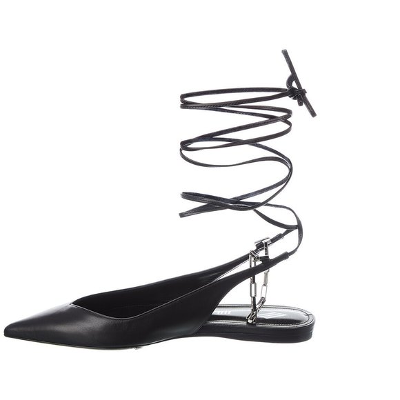 The Attico Wrap Around Leather Ballet Flat - Picture 2 of 5